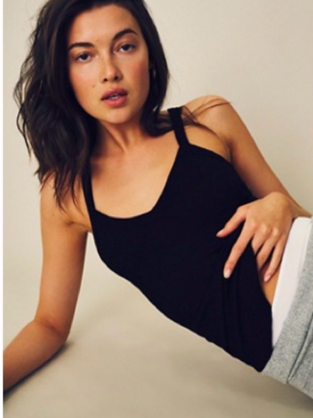 Free People That Easy Tank in Black. Size Medium